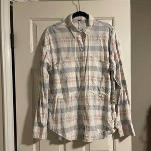 NWT Free People Plaid Button Up Shirt